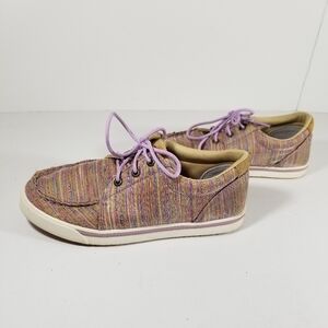 Twisted X Shoes Girl's Size 4M Kicks Lilac Multicolor Lace Up